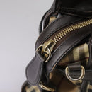 BURBERRY Nova Check Hand Bag PVC Leather 2way Beige Auth 105764-10