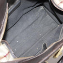 BURBERRY Nova Check Hand Bag PVC Leather 2way Beige Auth 105764-11