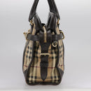 BURBERRY Nova Check Hand Bag PVC Leather 2way Beige Auth 105764-3