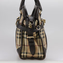 BURBERRY Nova Check Hand Bag PVC Leather 2way Beige Auth 105764-4