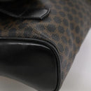 CELINE Macadam Canvas Backpack PVC Leather Black Silver Auth 105774-16