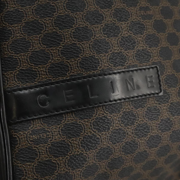 CELINE Macadam Canvas Backpack PVC Leather Black Silver Auth 105774