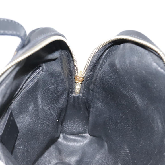 CELINE Macadam Canvas Backpack PVC Leather Black Silver Auth 105774