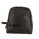 CELINE Macadam Canvas Backpack PVC Leather Black Silver Auth 105774-13