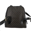 CELINE Macadam Canvas Backpack PVC Leather Black Silver Auth 105774-2