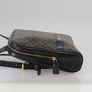 CELINE Macadam Canvas Backpack PVC Leather Black Silver Auth 105774-3