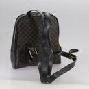 CELINE Macadam Canvas Backpack PVC Leather Black Silver Auth 105774-7