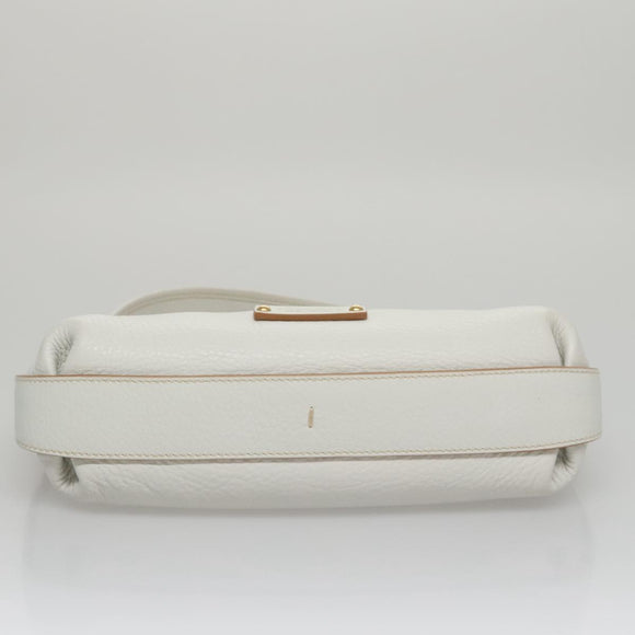 Salvatore Ferragamo Shoulder Bag Leather White Auth 105780V