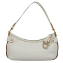 Salvatore Ferragamo Shoulder Bag Leather White Auth 105780V-2