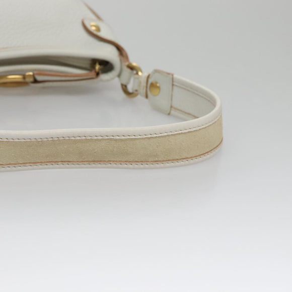 Salvatore Ferragamo Shoulder Bag Leather White Auth 105780V
