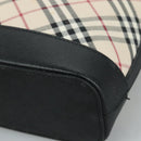 Burberrys Nova Check Shoulder Bag Canvas Leather Beige Black Silver Auth 105785-9