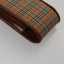 BURBERRY Nova Check Mini Pouch Canvas Leather Beige Brown Gold Auth 105793-15