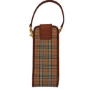 BURBERRY Nova Check Mini Pouch Canvas Leather Beige Brown Gold Auth 105793-2
