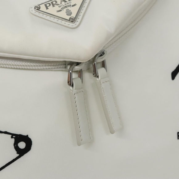PRADA Backpack Nylon White Silver Auth 105813SAV