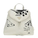 PRADA Backpack Nylon White Silver Auth 105813SAV-13