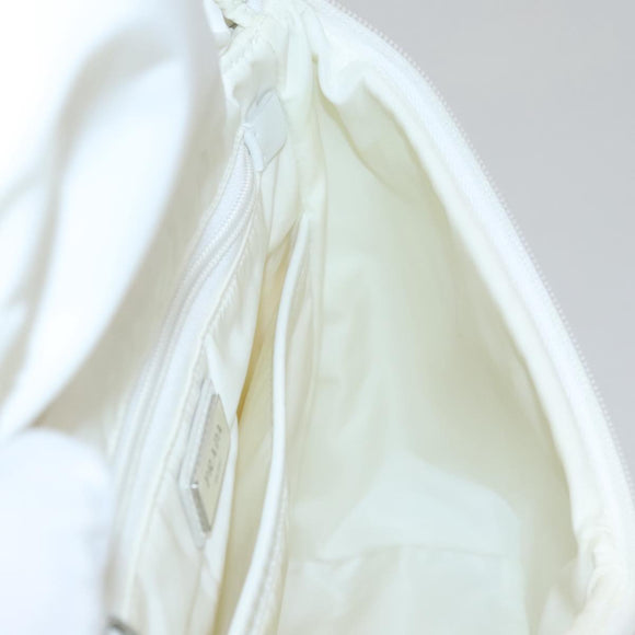 PRADA Backpack Nylon White Silver Auth 105813SAV