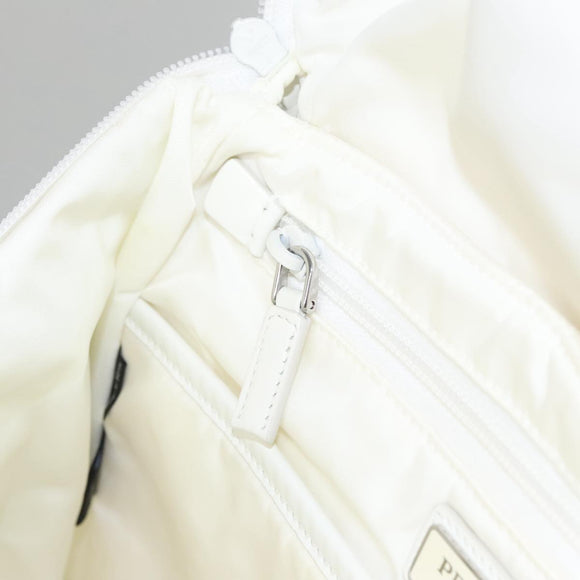 PRADA Backpack Nylon White Silver Auth 105813SAV