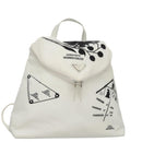 PRADA Backpack Nylon White Silver Auth 105813SAV-1