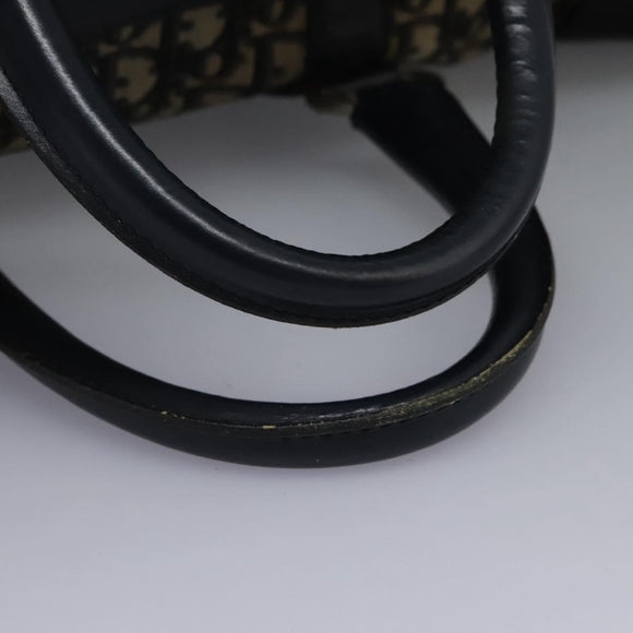 Christian Dior Trotter Canvas Boston Bag Navy Silver Auth 105821