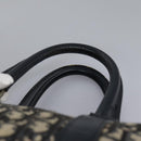 Christian Dior Trotter Canvas Boston Bag Navy Silver Auth 105821-14