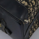 Christian Dior Trotter Canvas Boston Bag Navy Silver Auth 105821-15