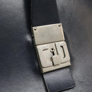 Christian Dior Trotter Canvas Boston Bag Navy Silver Auth 105821-20