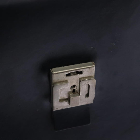 Christian Dior Trotter Canvas Boston Bag Navy Silver Auth 105821