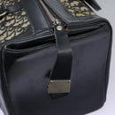 Christian Dior Trotter Canvas Boston Bag Navy Silver Auth 105821-23