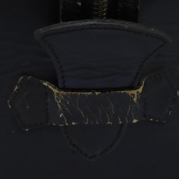 Christian Dior Trotter Canvas Boston Bag Navy Silver Auth 105821