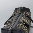 Christian Dior Trotter Canvas Boston Bag Navy Silver Auth 105821-8