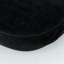 CHANEL Chain Shoulder Bag Suede Black CC Auth 105831-17