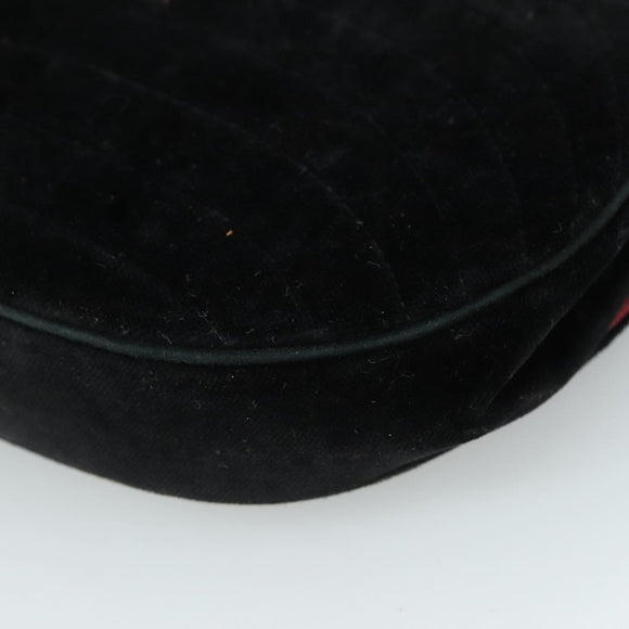 CHANEL Chain Shoulder Bag Suede Black CC Auth 105831