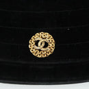 CHANEL Chain Shoulder Bag Suede Black CC Auth 105831-19