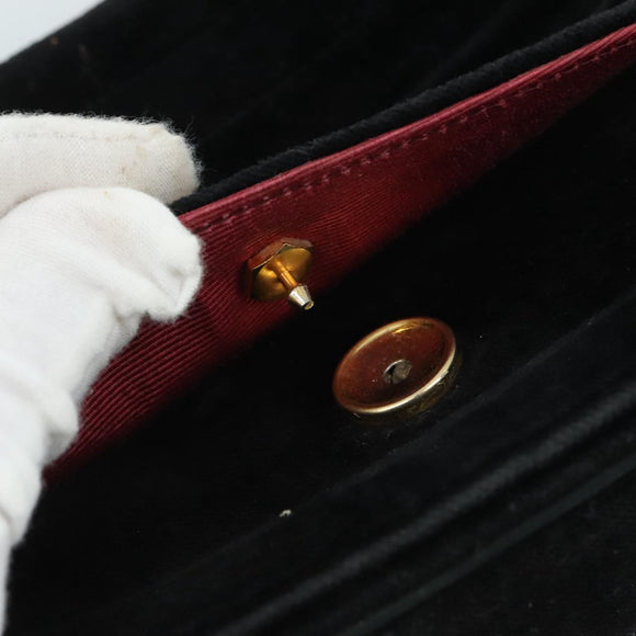 CHANEL Chain Shoulder Bag Suede Black CC Auth 105831