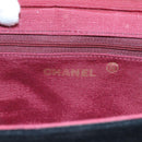 CHANEL Chain Shoulder Bag Suede Black CC Auth 105831-20
