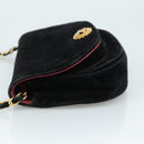 CHANEL Chain Shoulder Bag Suede Black CC Auth 105831-4