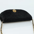CHANEL Chain Shoulder Bag Suede Black CC Auth 105831-6