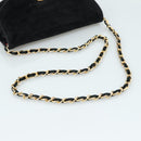 CHANEL Chain Shoulder Bag Suede Black CC Auth 105831-7