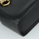 Salvatore Ferragamo Gancini Hand Bag Leather 2way Black Auth 105843-17