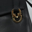 Salvatore Ferragamo Gancini Hand Bag Leather 2way Black Auth 105843-9