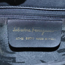 Salvatore Ferragamo Gancini Hand Bag Leather 2way Black Auth 105843-12