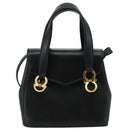 Salvatore Ferragamo Gancini Hand Bag Leather 2way Black Auth 105843-13
