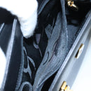 Salvatore Ferragamo Gancini Hand Bag Leather 2way Black Auth 105843-22