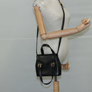 Salvatore Ferragamo Gancini Hand Bag Leather 2way Black Auth 105843-23