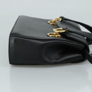 Salvatore Ferragamo Gancini Hand Bag Leather 2way Black Auth 105843-3