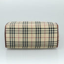 BURBERRY Nova Check Tote Bag Canvas Leather 2way Beige Brown Silver Auth 105869-5