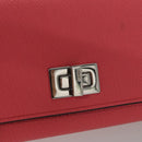 FENDI Peek A Boo Long Wallet Leather Pink 8M0427 Auth 105907V-18