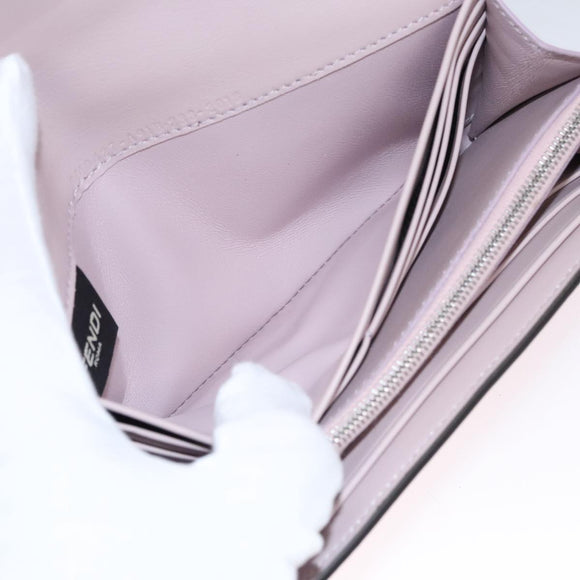 FENDI Peek A Boo Long Wallet Leather Pink 8M0427 Auth 105907V