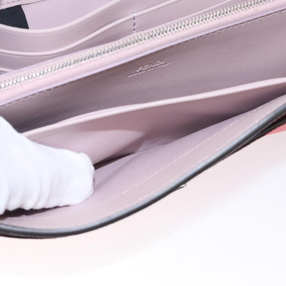 FENDI Peek A Boo Long Wallet Leather Pink 8M0427 Auth 105907V