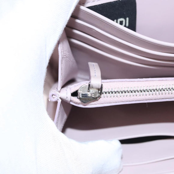 FENDI Peek A Boo Long Wallet Leather Pink 8M0427 Auth 105907V